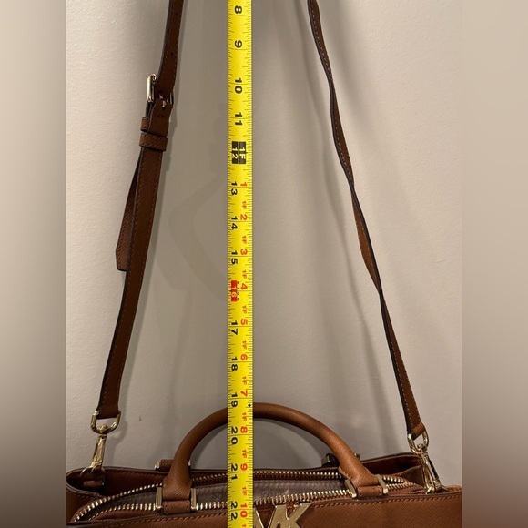 Michael Kors Brown Leather Florence Satchel with Gold Hardware - Picture 16 of 16